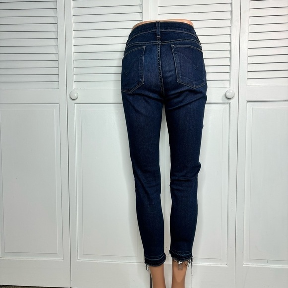 HUDSON Krista Crop Super Skinny Blue Raw Hem Jeans Size 29 - Picture 8 of 8